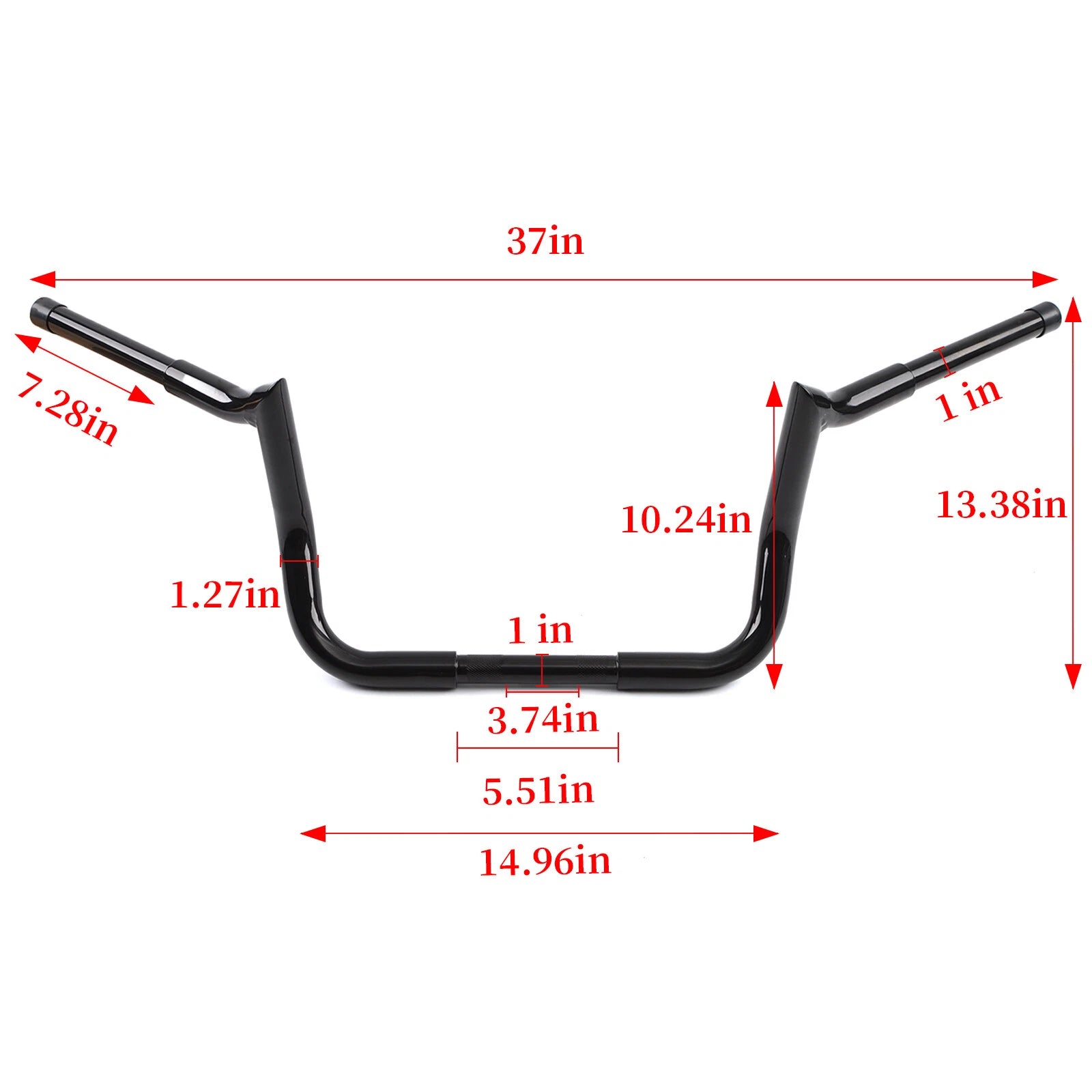 10" Meathook Ape Hanger Handlebars for Harley Touring Street Glide Electra