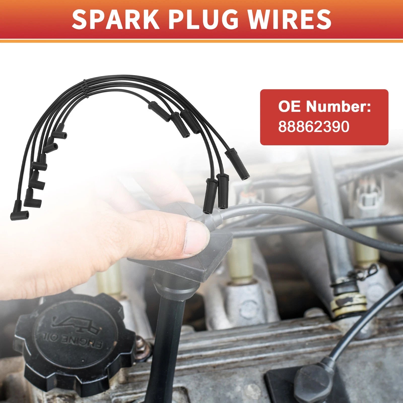 6X Spark Plug Wire Ignition Coil Cable No.88862390 for Buick LeSabre (1999–2005)