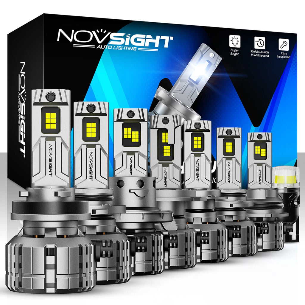 Set of 4 LED Headlight Bulbs 9005 9006 9007 H4 H7 H11 H13 IP68