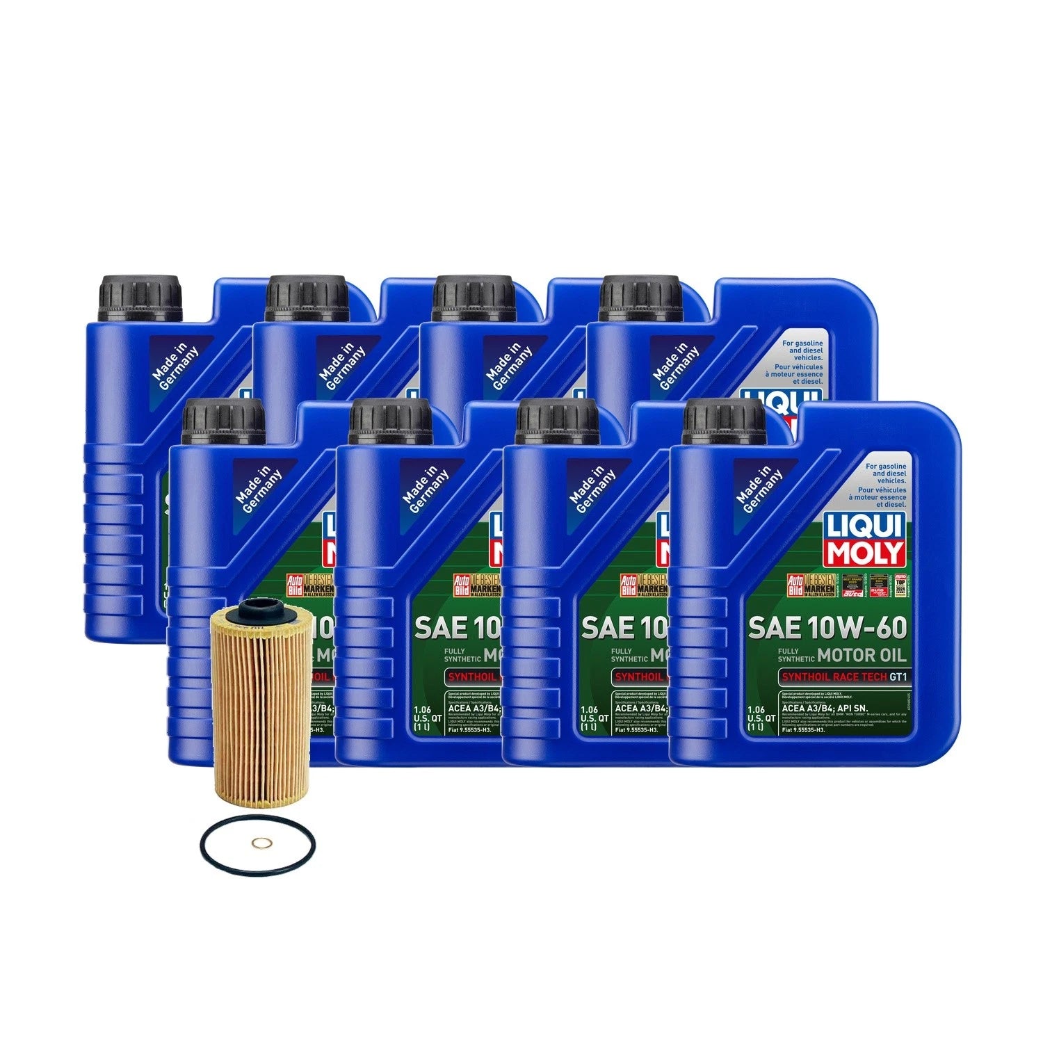 Oil Change Kit for BMW M60/S62 3.0/4.0L (1992–1999) - 8L Liqui Moly RaceTech GT1 10W-60