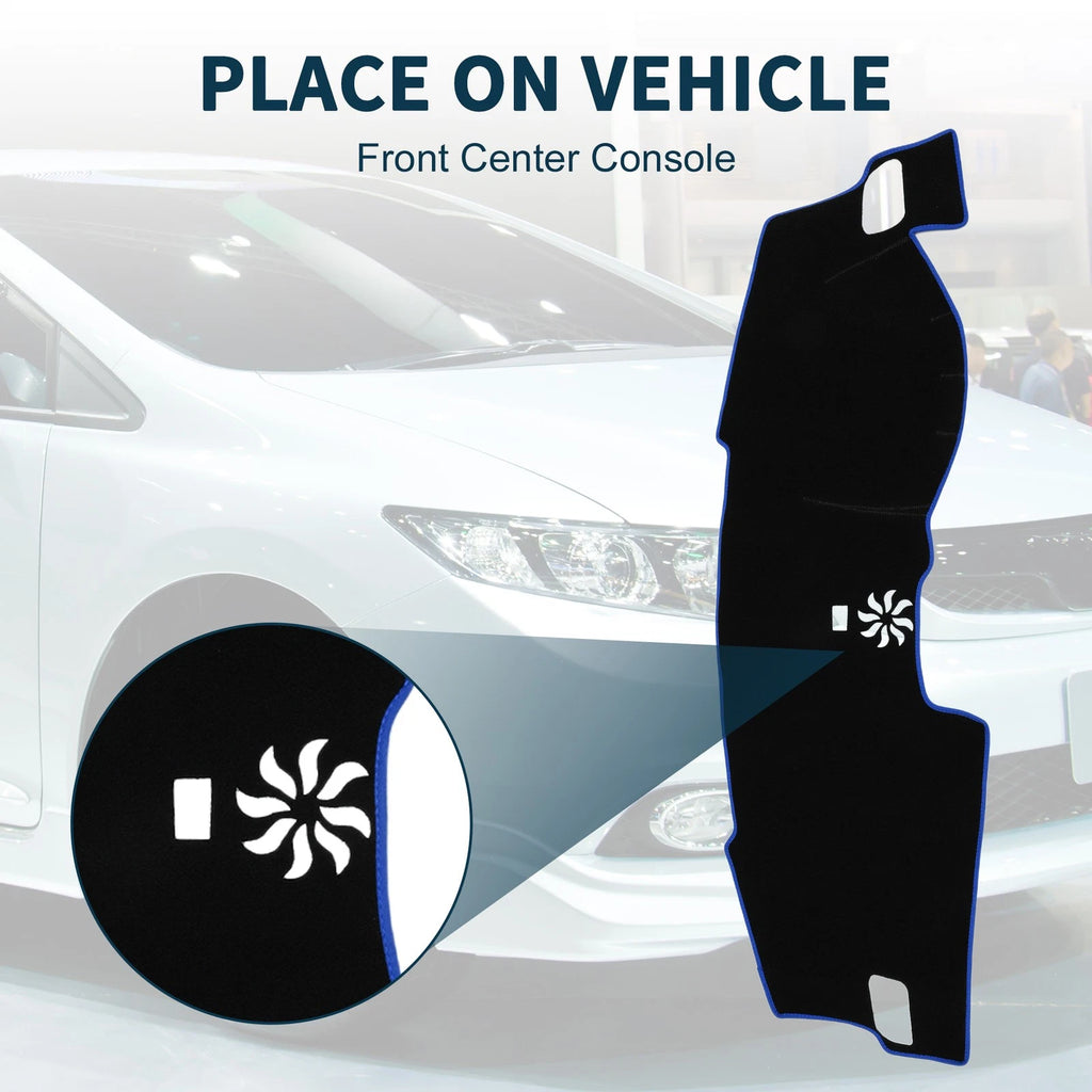 Dashboard Cover Mat for Honda Civic FL5 (2022–2024) Black Blue