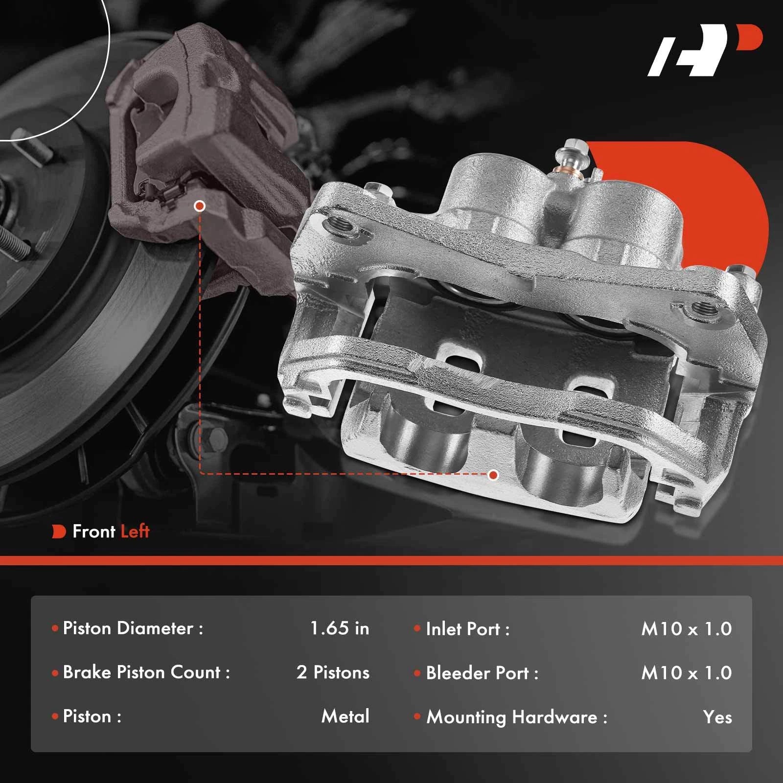 Pair Front Brake Calipers for Subaru Outback, Forester, Legacy (2010-2017)