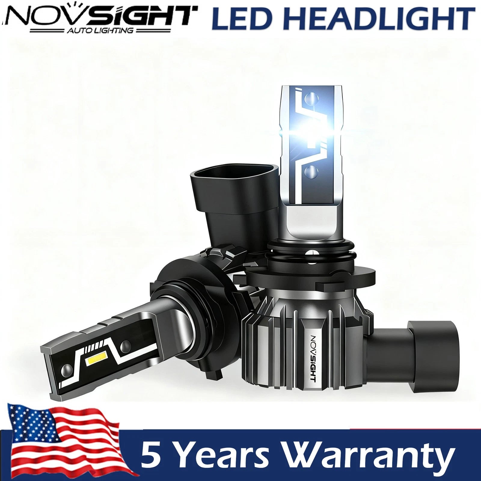 2X 9005 LED Headlight Bulbs Kit for High Low Beam (360000LM, 6500K)