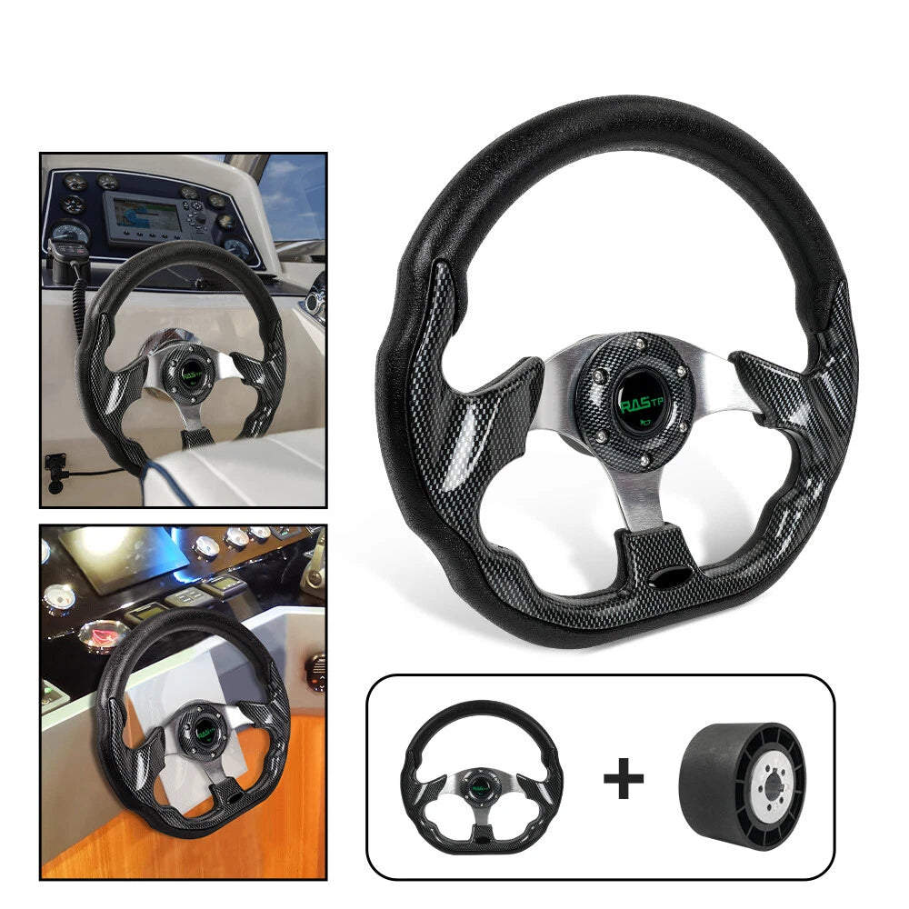 12.5" Marine Boat Steering Wheel with 3/4" Axle Hub Adapter