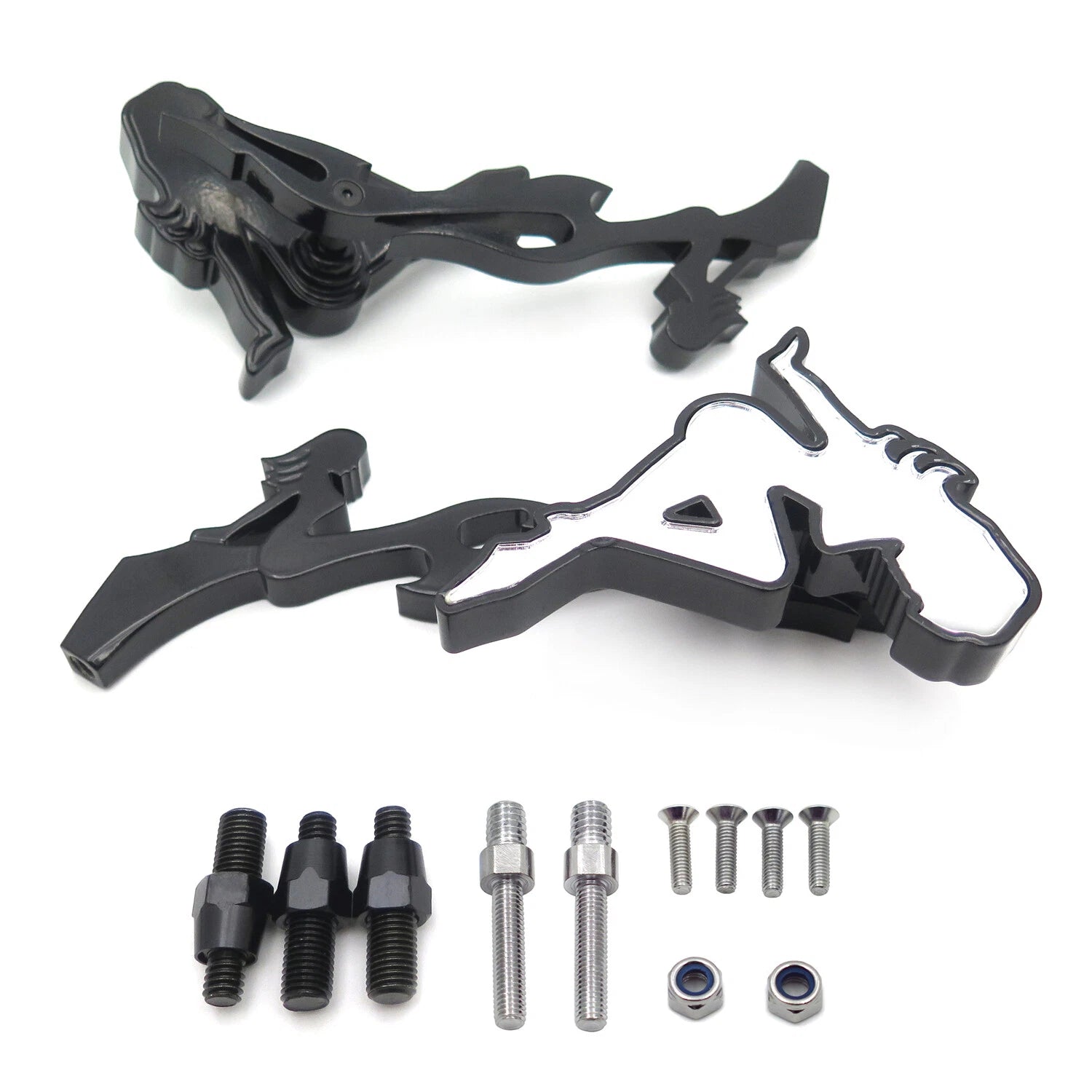 Custom Black Mirrors for Honda CBR 600RR, 900RR, Yamaha R6, Suzuki GSXR 600