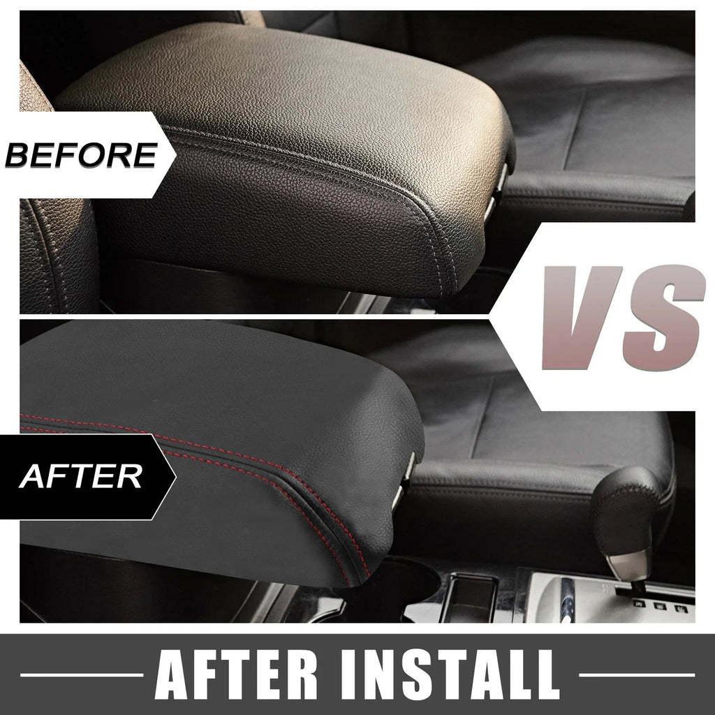 Dodge Durango Center Console Armrest Cover 2011-2021 Black with Red Stitches
