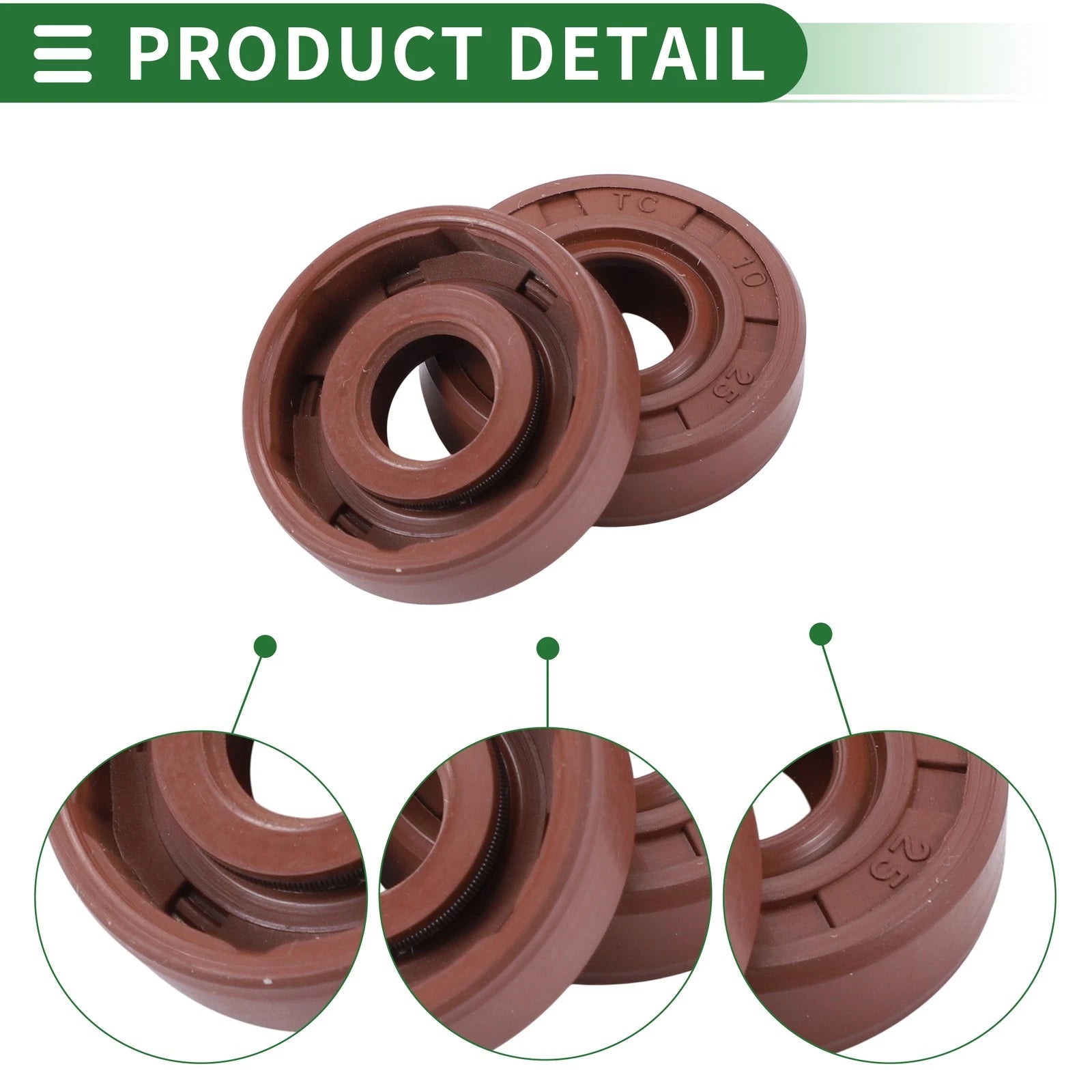 Set of 5 Oil Seal Ring 10x25x7mm for Various Models (Fluorine Rubber)