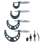 Set of 2 Outside Micrometers for Machinists (0-4"/0.0001")