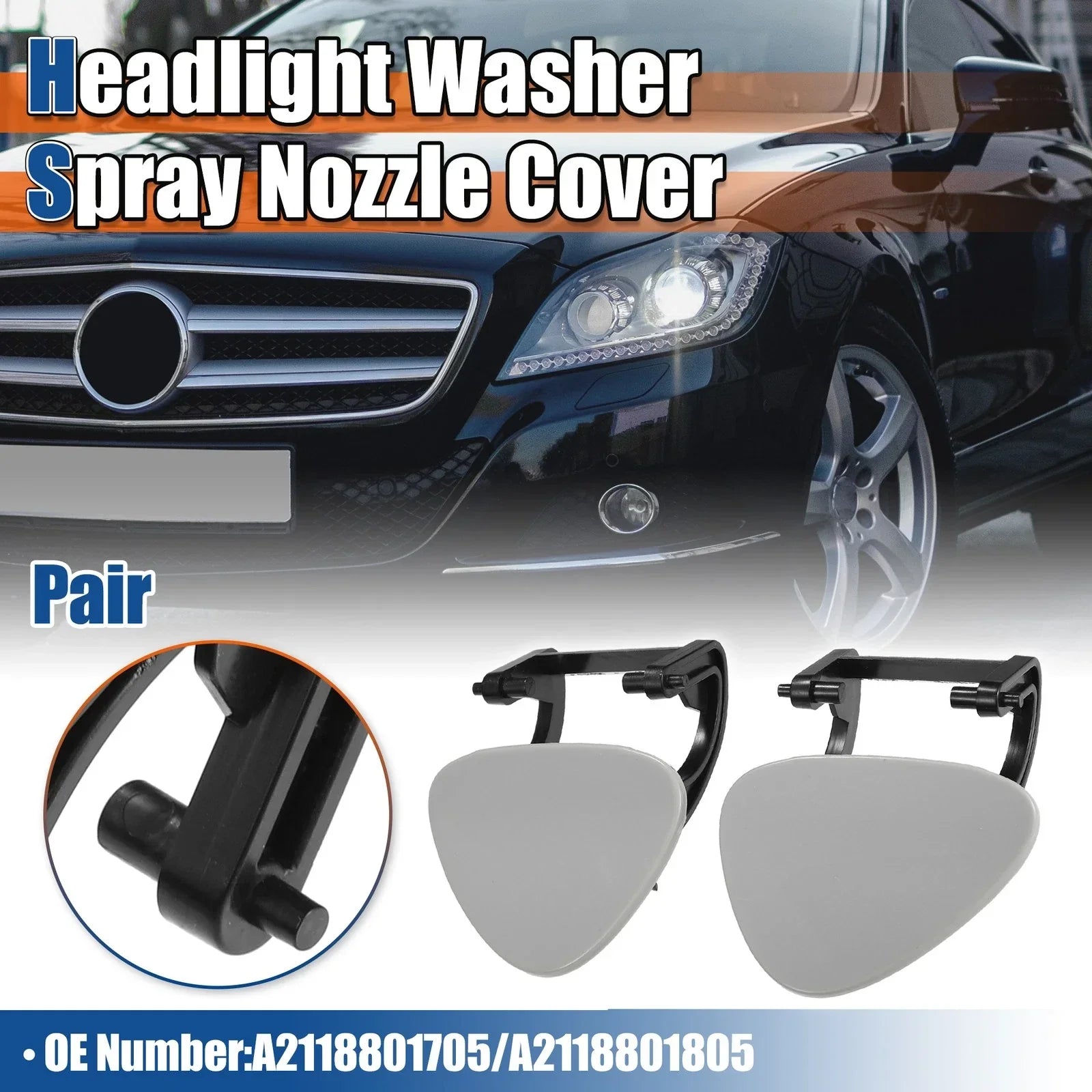 Front Left Right Headlight Washer Spray No.A2118801705 for Mercedes-Benz (2003-2010)