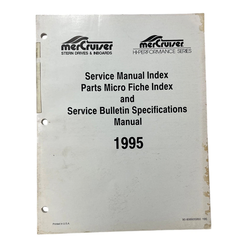 Service Manual Index for MerCruiser 195 (1995) 90-806935950