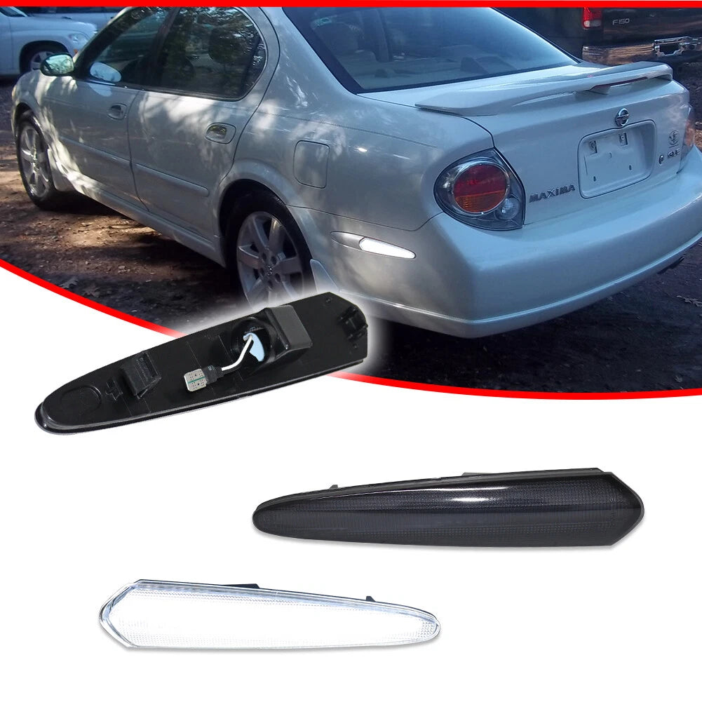 2X Smoked White LED Rear Fender Side Marker Lights for Nissan Maxima (2000–2003)