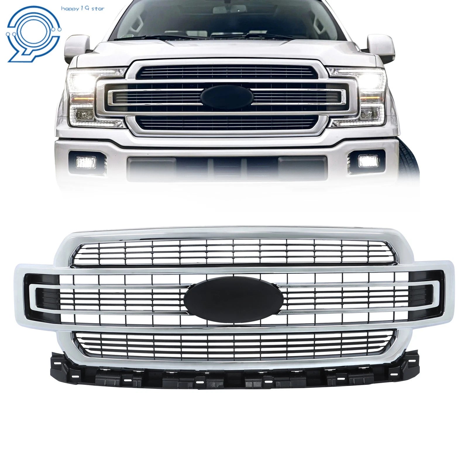 Front Bumper Grille Assembly for F150 Limited (2018–2020)