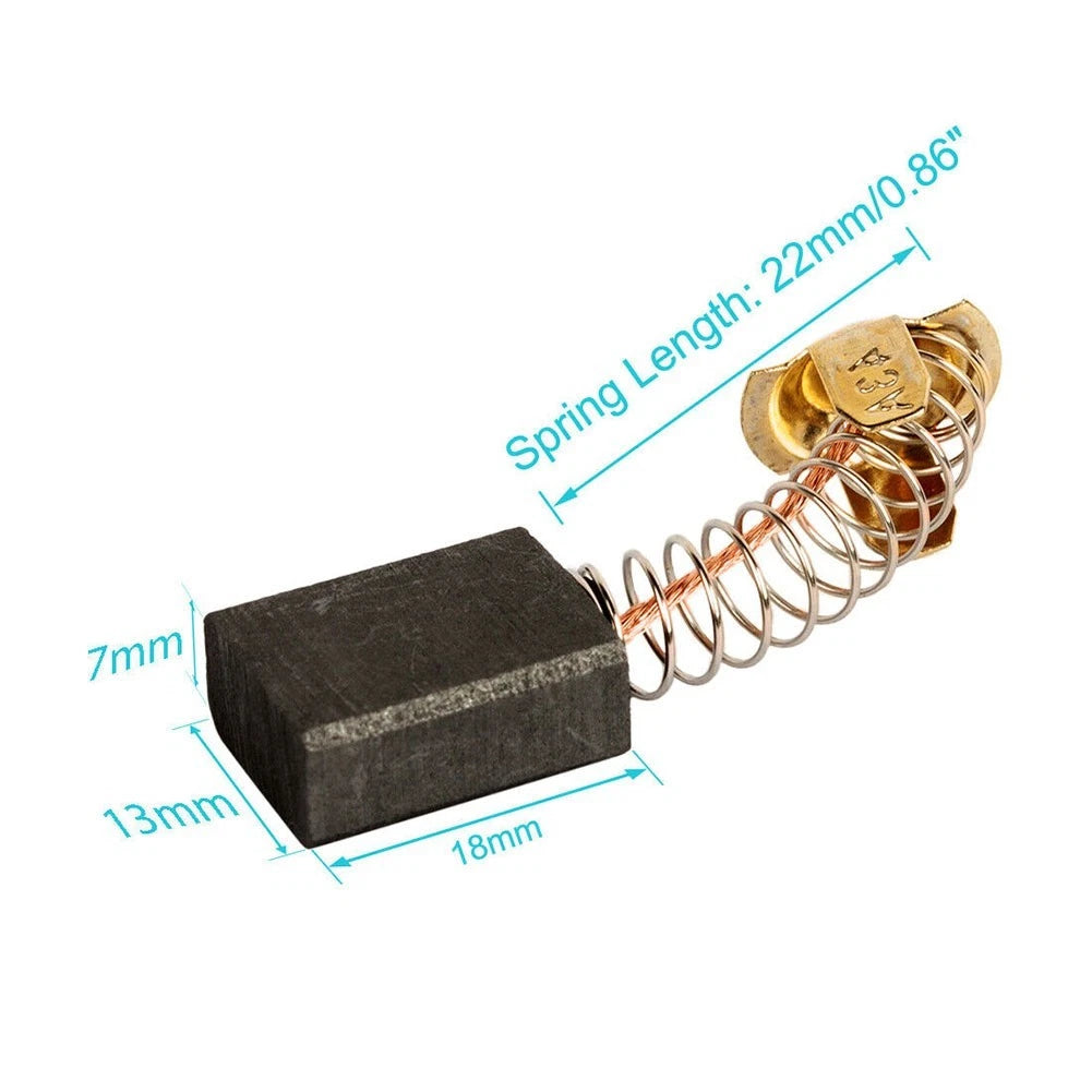 2X Carbon Brush Set for Electric Motor Repair (18mm x 13mm x 7mm)