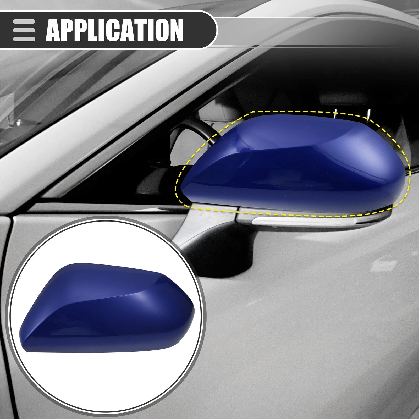 Left Side Mirror Cover Cap 87945-06130 for Toyota Camry (2018–2023) Blue