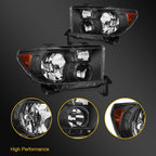 2X Headlights for Toyota Tundra, Sequoia (2007–2017) Black Housing