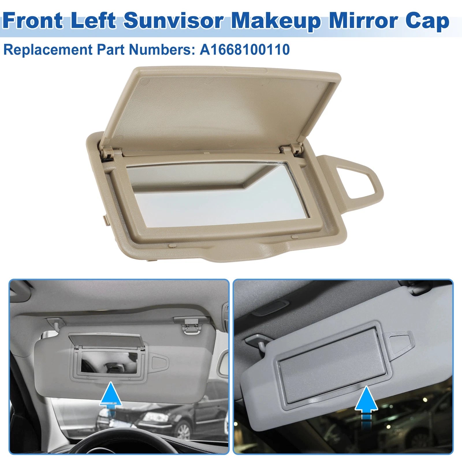Left Sun Visor Vanity Mirror Cover for Mercedes-Benz GLA W156/GLE W292 (2015–2019)