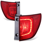 Set of 2 LED Tail Lights for Honda Pilot (2016–2018) - Chrome Housing, Red Lens