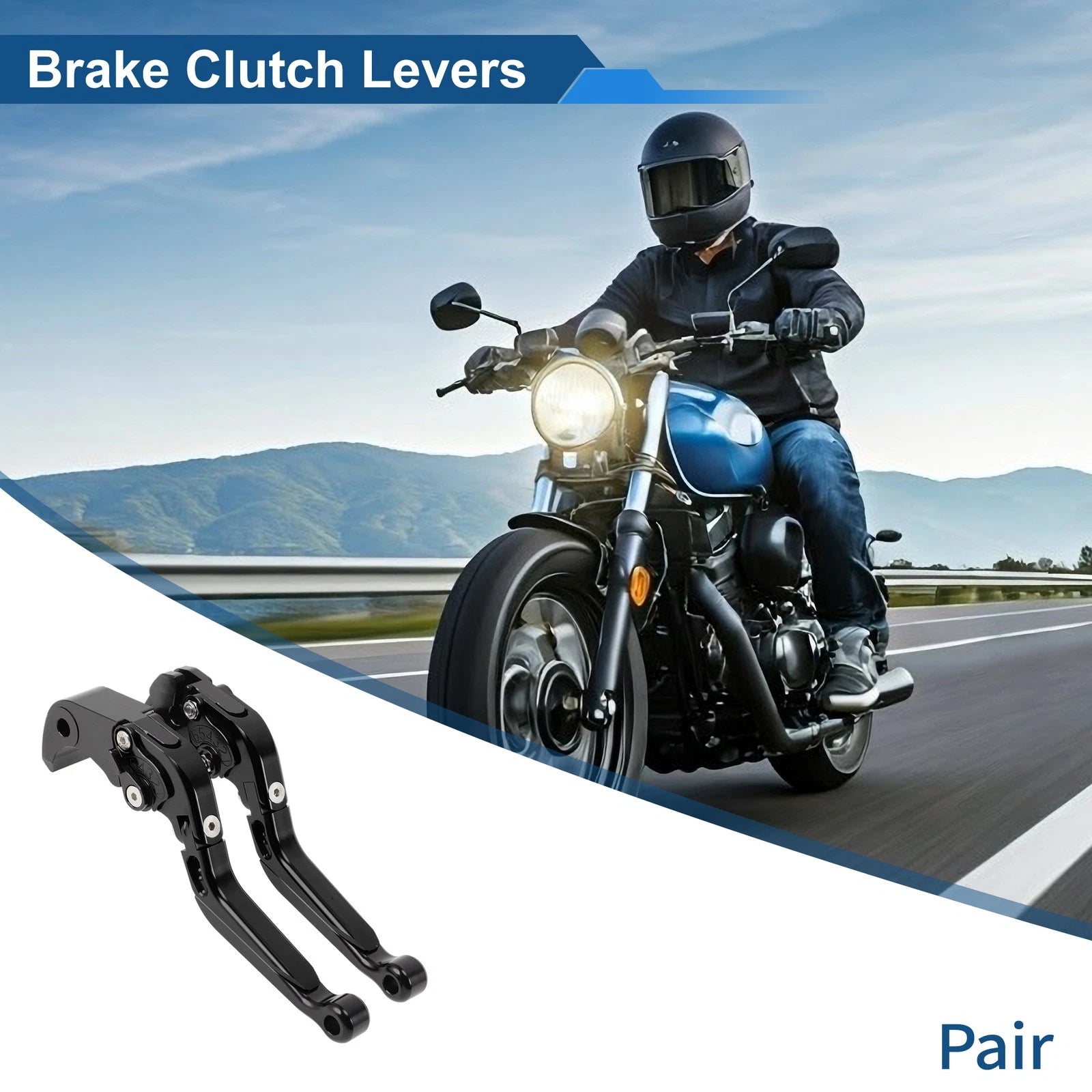 Short/Long Brake Clutch Levers for Suzuki GSXR600 (2006–2025) 1 Pair Solid Black