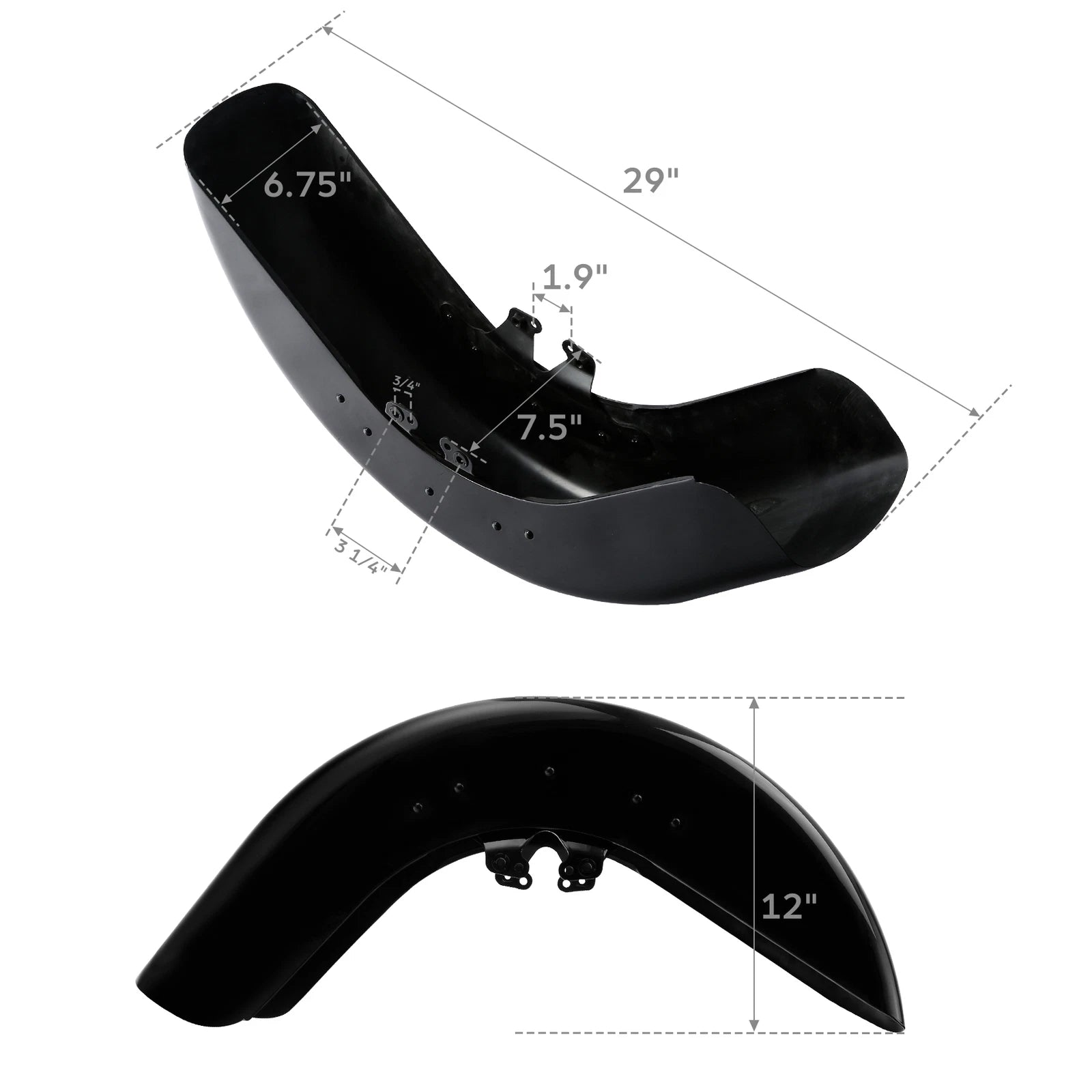 Front Fender for Harley Touring Street Glide FLHX (2014–2023) Vivid Black