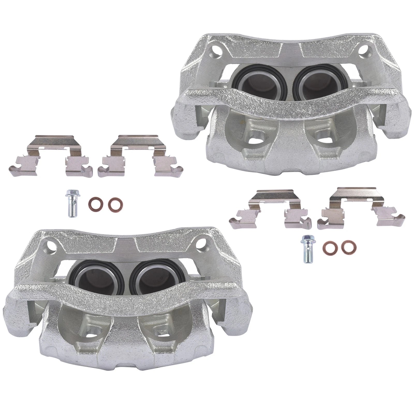 Set of 2 Front Disc Brake Calipers with Brackets for Honda