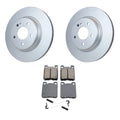 Set of 2 Hella Rear Rotors & Akebono EURO Ceramic Brake Pads for W210 E55 AMG