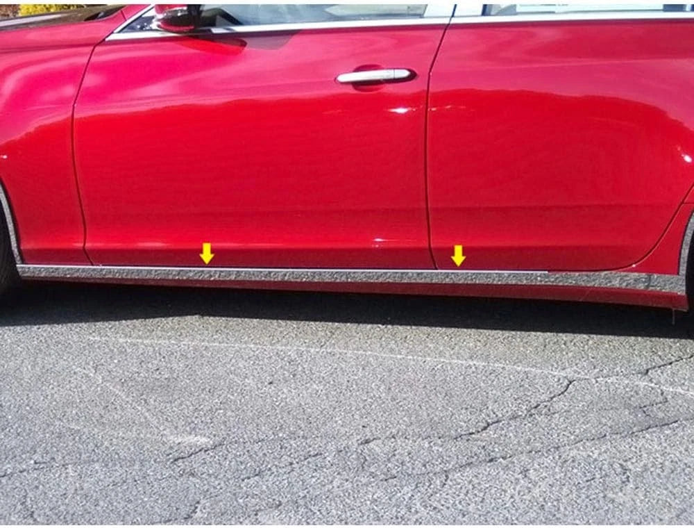 4p Chrome 1 1/2-2 1/8' Accent Rocker Molding Trim for 14-19 Cadillac CTS