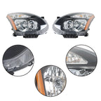 Set of 2 Halogen Black Headlights for Nissan Rogue (2008–2013)
