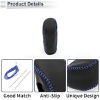 Gear Shift Knob Cover for Nissan Tiida (2004–2012) Black Blue Faux Leather
