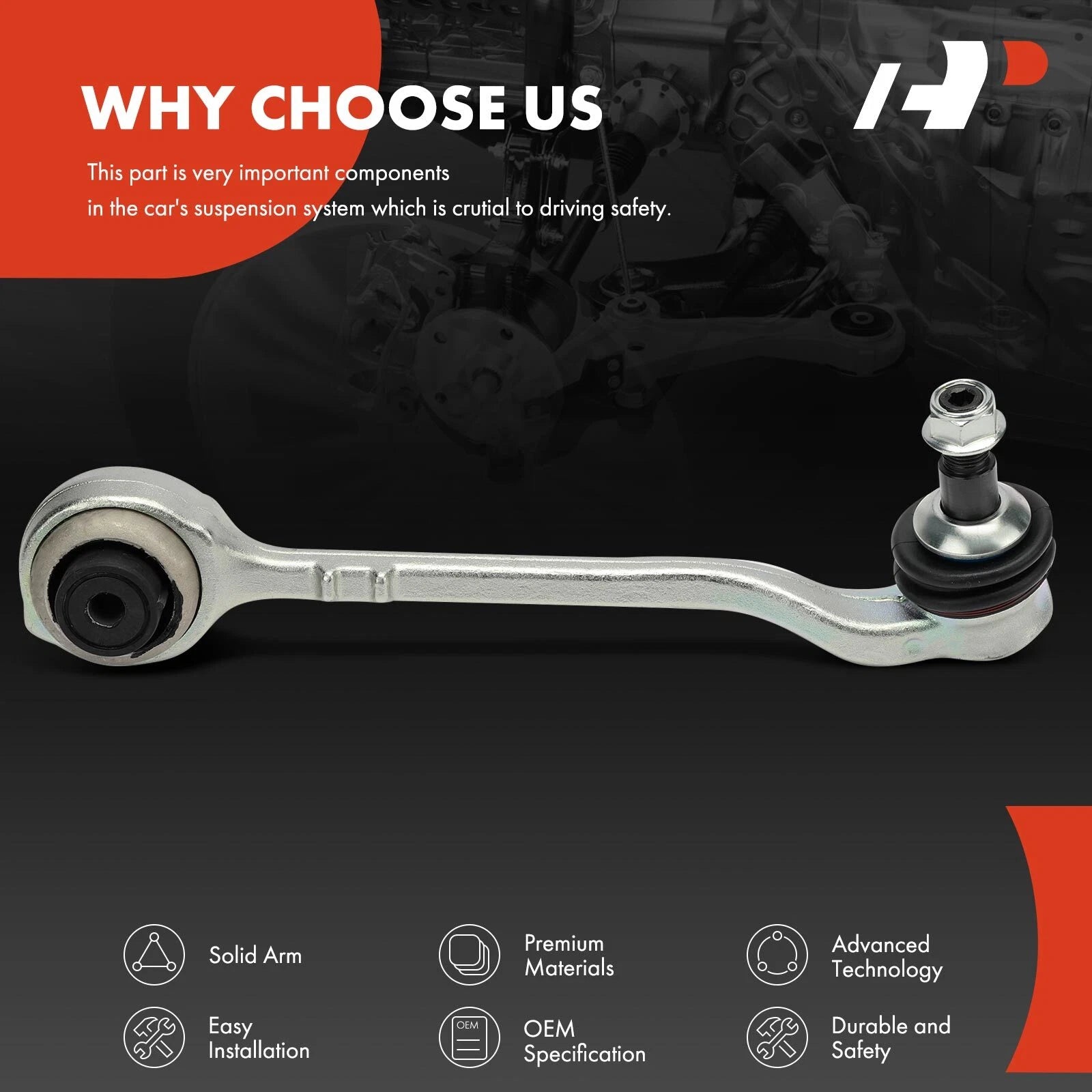 Front Right Lower Rearward Control Arm with Ball Joint for BMW X3 X4 (2011–2021)