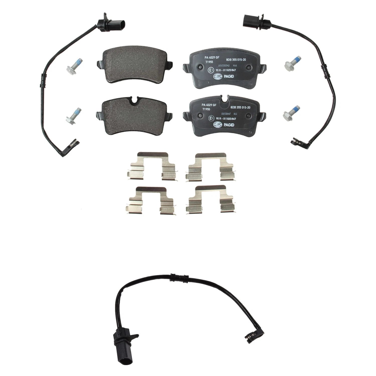Hella Rear Low-Met Disc Brake Pad w/Sensor Kit for Audi S8 Plus (2017–2018)