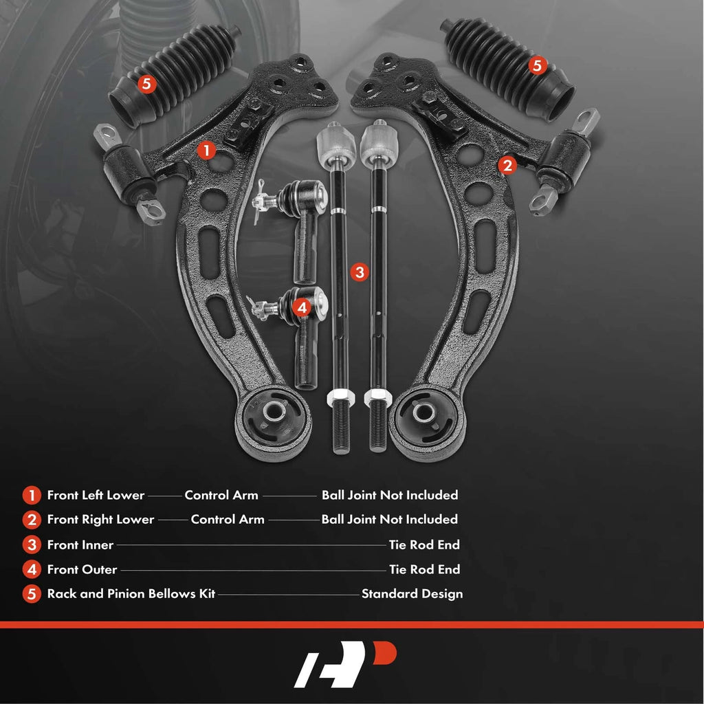 8x Front Control Arm & Tie Rod End for Toyota Camry/Avalon/Lexus ES300 (2002–2006)
