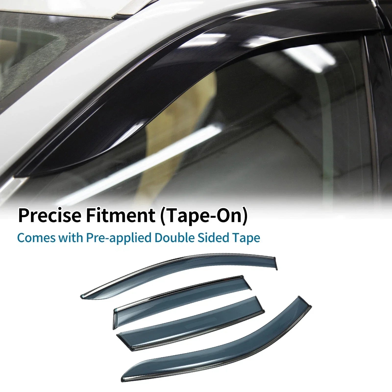 Window Deflectors for Honda CR-V Side Window Vent Visors Black (2007-2011)