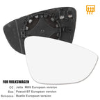 Heated Mirror Glass w/ Backing Plate for Volkswagen CC Eos (2009–2017)