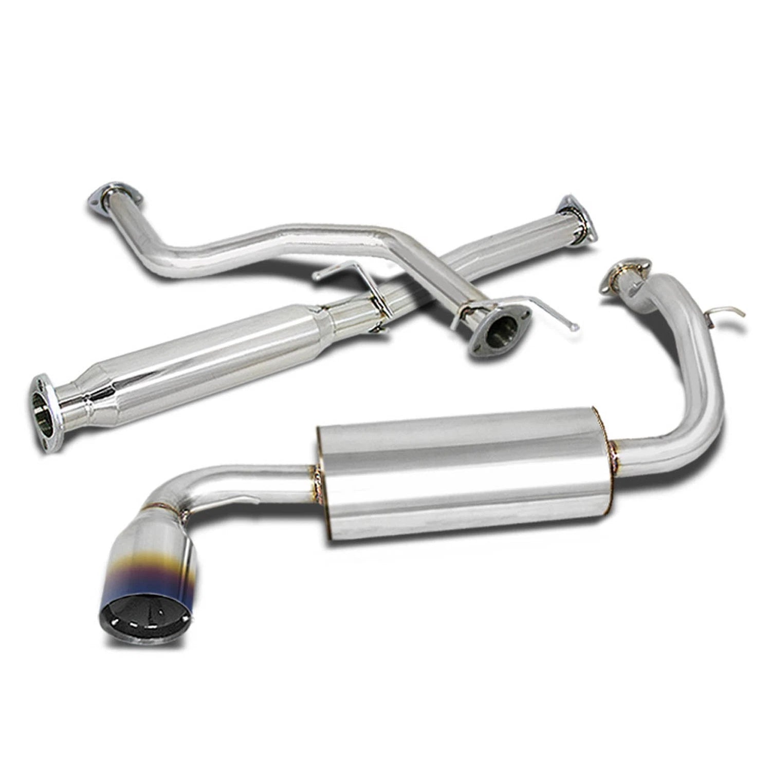 4" Burnt Muffler Tip Catback Exhaust System for Honda Civic Hatchback (1988–1991)