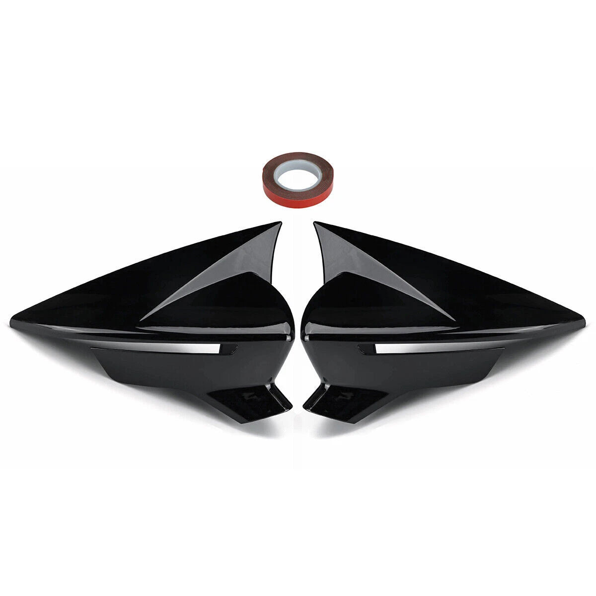 Set of 2 Gloss Black Side Mirror Cover Caps for Seat Leon (2012–2019)