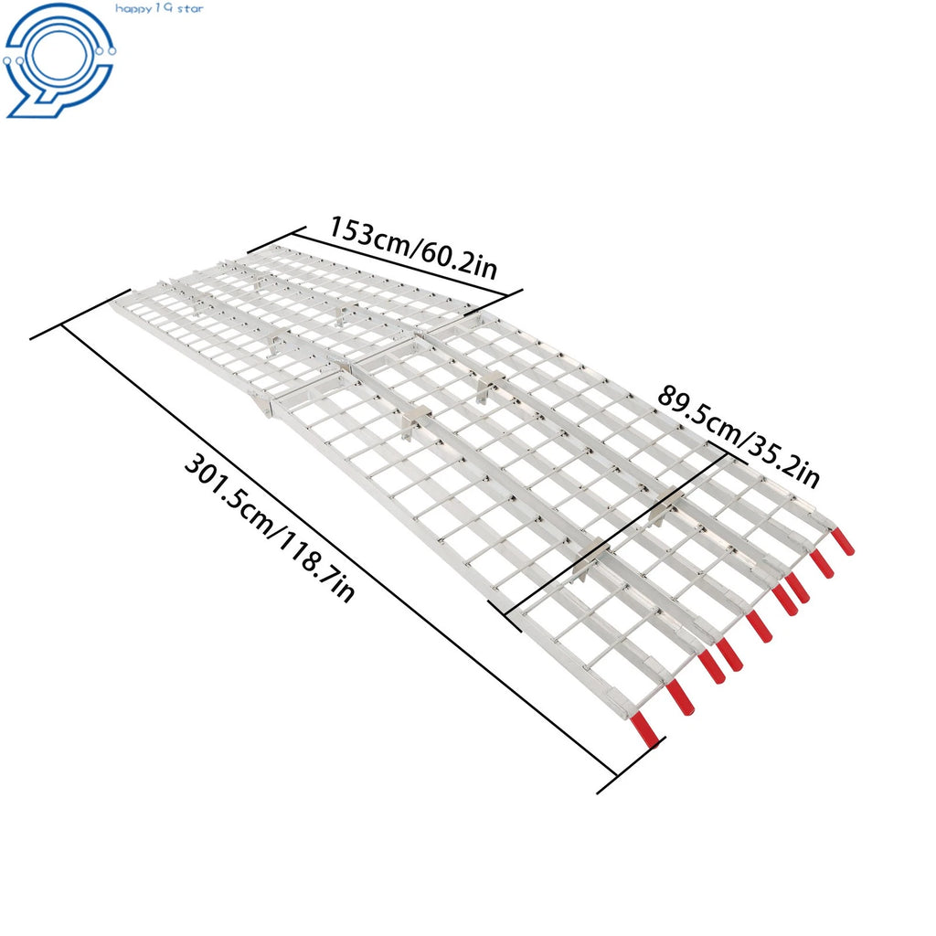 10' Aluminum Arched Folding Motorcycle Ramp for Street Bikes