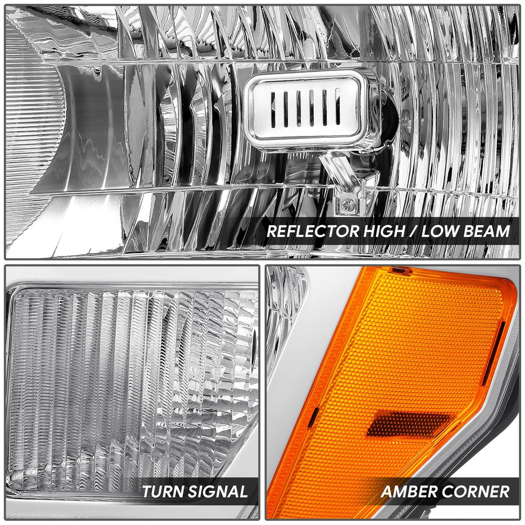 Chrome Housing Amber Corner Headlights for Ford F-150 (2009–2014)