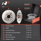 Rear Disc Brake Rotors & Ceramic Pads for Jeep Compass (2017-2022)