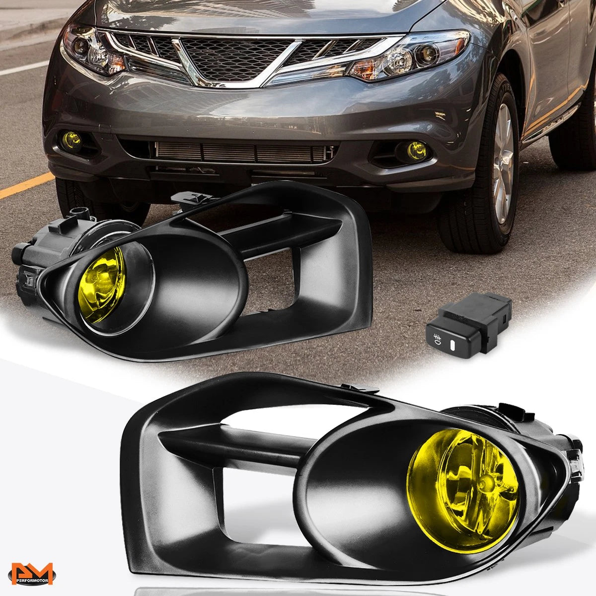 Fog Lights for Nissan Murano Z50 (2011–2014) - Amber Lens, Switch, Bezel