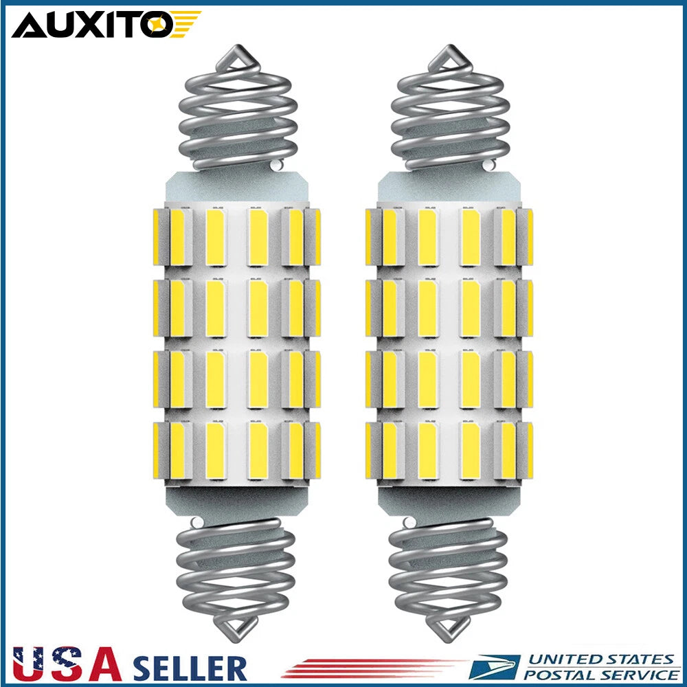 2X AUXITO 578 212-2 CANBUS White LED Dome Map Light for Chevy