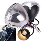Headlight Finned Grill Lamp for Harley Cruiser Choppers Bobber Cafe Racer