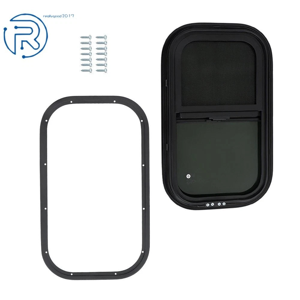 Horizontal Sliding RV Window for Cargo Trailer (24"-48" W × 12"-22" H)