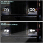 LED Halo DRL Projector Headlights for Peterbilt 359 379 389 (1981–2021)