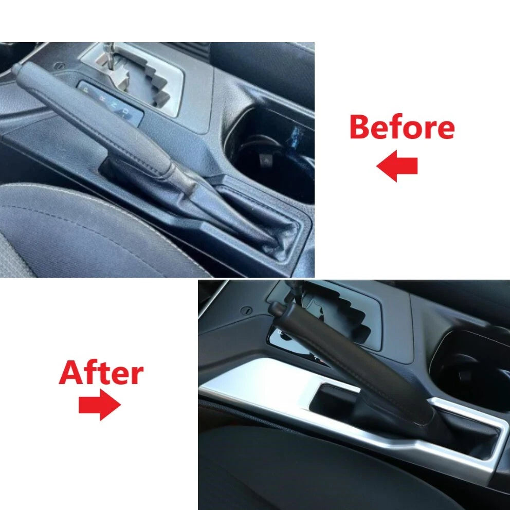 Matte Silver Dashboard AC Air Vent Cup Holder Handbrake Cover for RAV4 (2016-2018)
