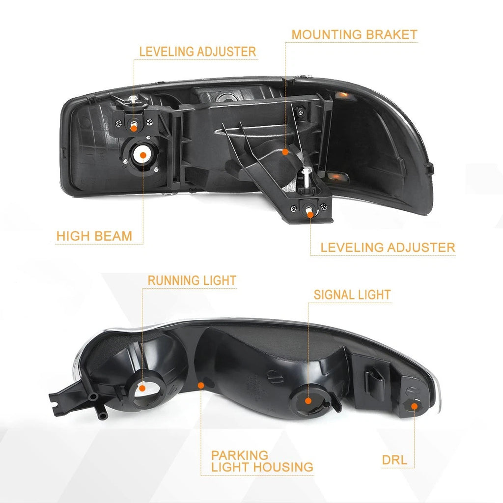 Headlight with LED DRL for GMC Sierra/Yukon Denali (2001–2007)