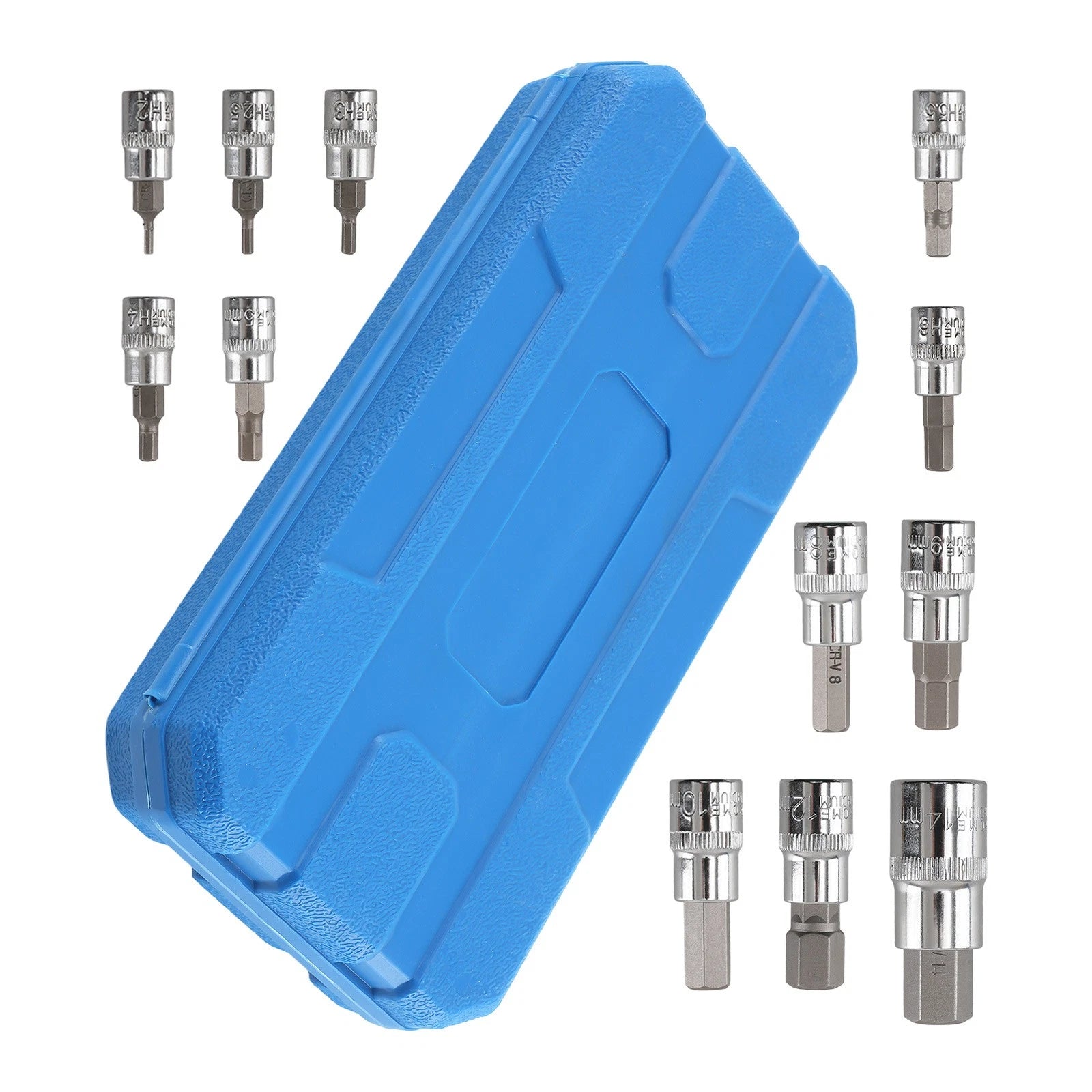 13-Pc Hex Bit Socket Set for Metric (1/4, 3/8, 1/2 Drive) w/ Case