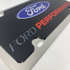 Chrome License Plate Frame with Ford Logo Emblem for Ford Performance (2015–2022)