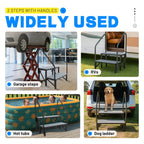 2 Step RV Steps with Handrails for Trailers (660 lbs Load Capacity)
