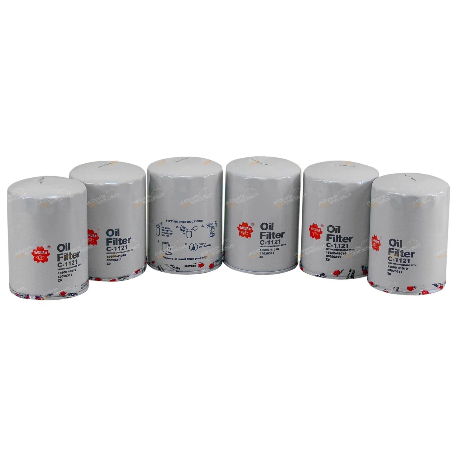 6 x Spin On Oil Filters C1121