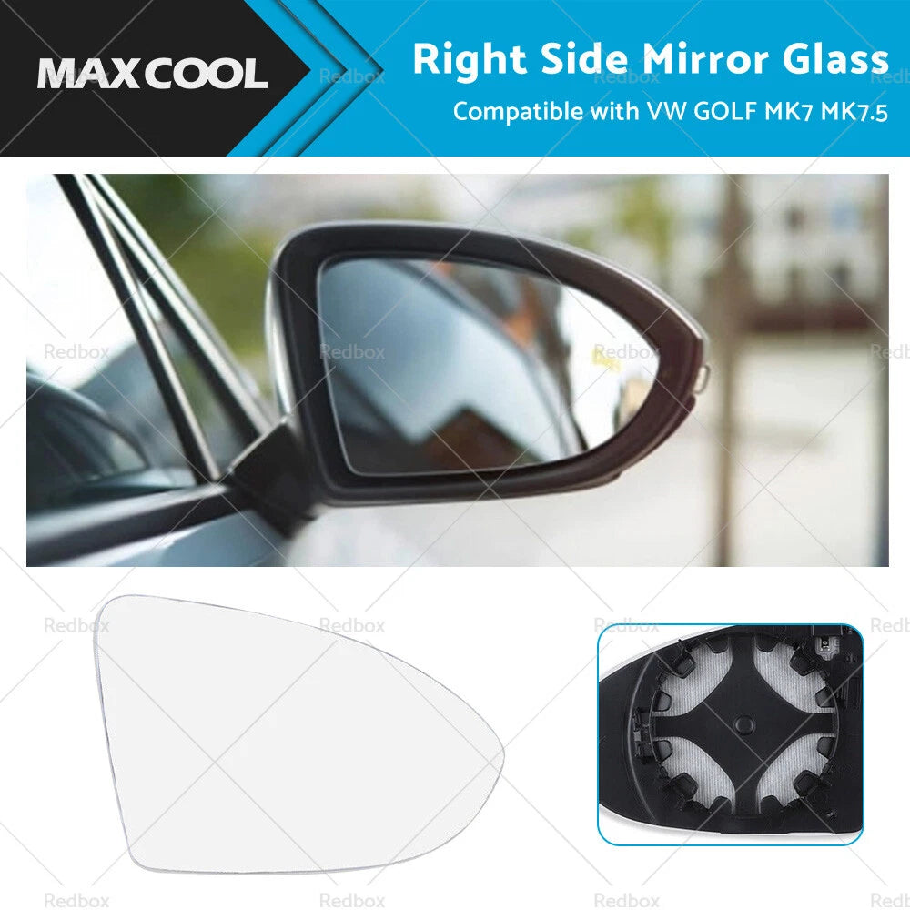Heated Convex Mirror Glass with Base for VW Golf MK7 MK7.5 (2013–2018)